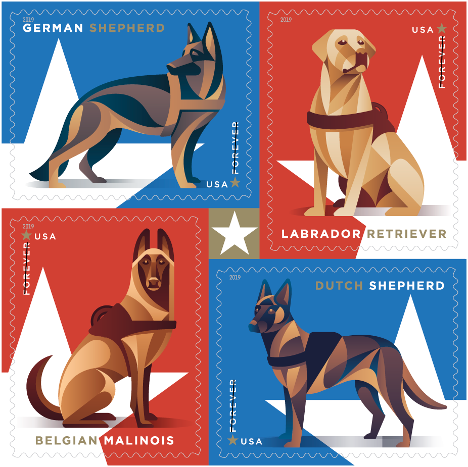 Military Working Dogs Forever First Class Postage Stamps 1000 Stamps